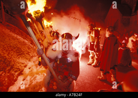 Up Helly Aa Shetland Scozia UK Foto Stock