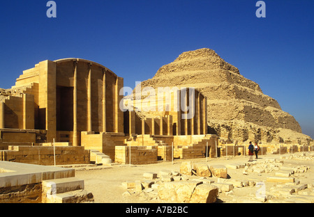 Passo piramide di Djoser Saqqara Foto Stock