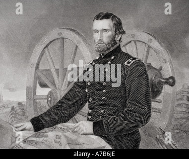 Ulisse S Grant, 1822 - 1885. Il comandante dell'Unione eserciti nella Guerra Civile americana e diciottesimo presidente degli Stati Uniti d'America. Foto Stock