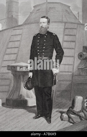 David Dixon Porter, 1813 - 1891. Ammiraglio americano nell'Unione navy durante la Guerra Civile Americana. Foto Stock