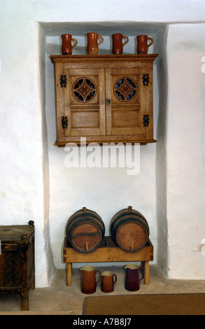 Interno del Tudor casa di mercanti tardo XV secolo town house in Tenby Pembrokeshire West Wales UK Foto Stock