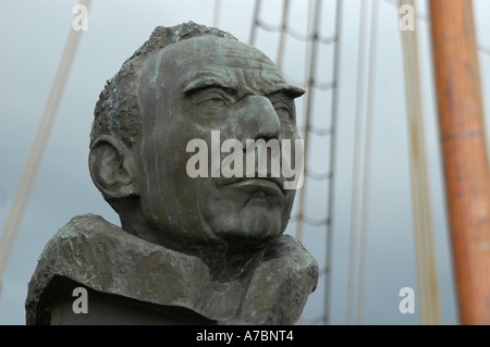 Busto di Roald Amundsen, pioniere della polare e polo nord spedizioni. oslo, Norvegia. (C) da uli nusko, CH-3012 Berna Foto Stock