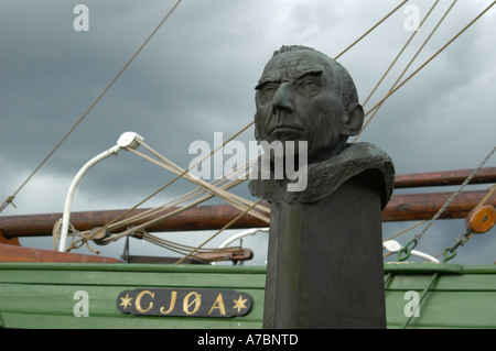 Busto di Roald Amundsen, pioniere della polare e polo nord spedizioni. oslo, Norvegia. (C) da uli nusko, CH-3012 Berna Foto Stock