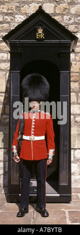Torre di Londra guardsman di sentinella Foto Stock