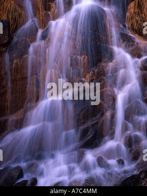 Cascata alta sul Beinn Trilleachan, Argyll Foto Stock