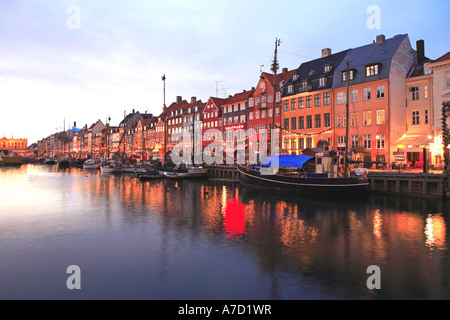 Nyhavn, Natale, Copenaghen Foto Stock