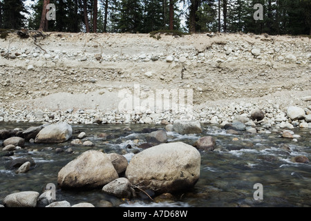 Banca del fiume di Wenatchee fiume nel canyon Tumwater Washington STATI UNITI D'AMERICA Foto Stock