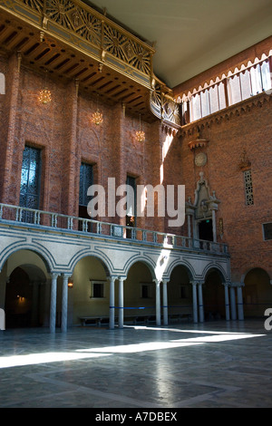 Interno del Municipio Stadshuset a Stoccolma la Camera Blu Foto Stock