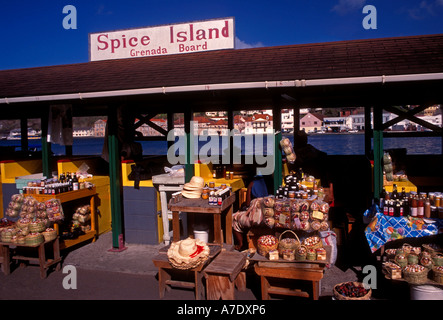 Il mercato delle spezie, Waterfront, St Georges, Grenada Foto Stock