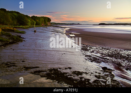 La bassa marea in Severn Estuary, Gloucestershire, Inghilterra Foto Stock