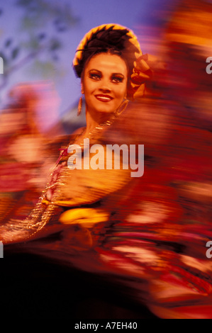 Messico, Cancun, Messico danza folcloristica, Teatro de Cancun. Foto Stock