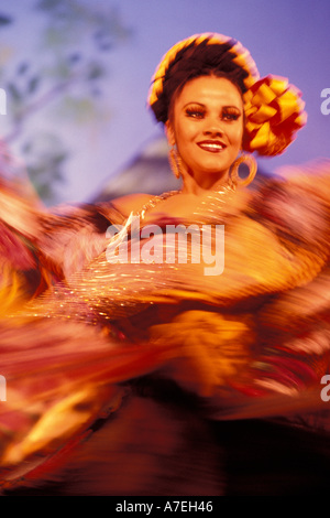 Messico, Cancun, Messico danza folcloristica, Teatro de Cancun. Foto Stock