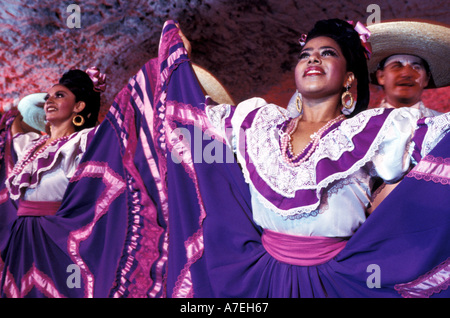 Il Messico e la Riviera Maya, piano show a Xcaret. Foto Stock