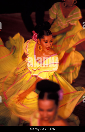 Il Messico e la Riviera Maya, piano show a Xcaret. Foto Stock