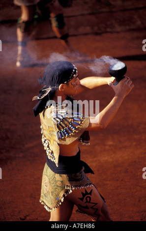 Il Messico e la Riviera Maya, piano show a Xcaret. Foto Stock