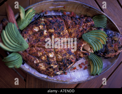 NA, Messico, Puerto Vallarta, Punta Mita. Close up di cotto red snapper. Foto Stock