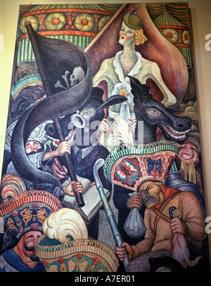 Messico. Murales di Diego Rivera (1886-1957) nell'Balacio Bellas Artes/Palazzo delle Belle Arti. Foto Stock