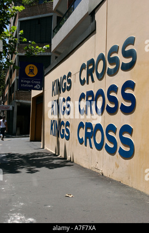 Kings cross segno a Kingscross stazione ferroviaria Sydney, Nuovo Galles del Sud Australia Foto Stock