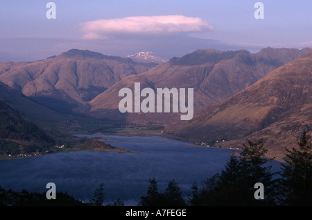 Cinque suore di Kintail testa del Loch Duich da Bealach Ratagain Scozia Scotland Foto Stock