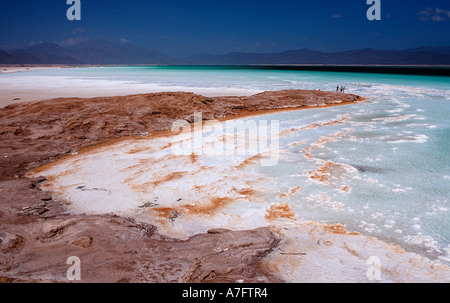 Lac Assal il Lago Assal Gibuti Gibuti. Africa triangolo di Afar Foto Stock
