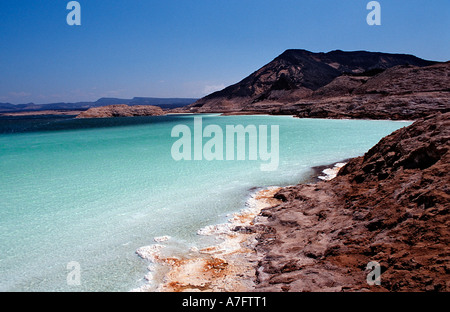Lac Assal il Lago Assal Gibuti Gibuti. Africa triangolo di Afar Foto Stock