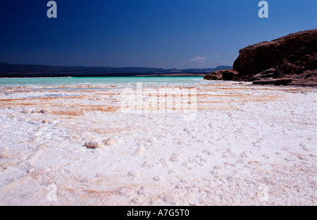 Lac Assal il Lago Assal Gibuti Gibuti. Africa triangolo di Afar Foto Stock
