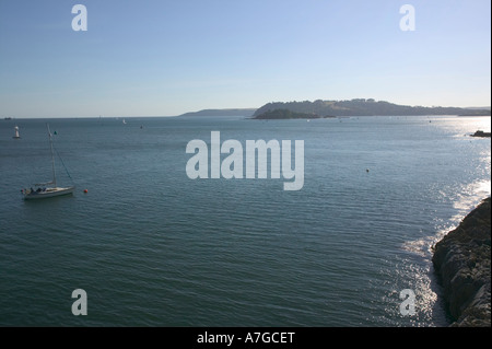 Una vista serale di Plymouth Sound Plymouth Devon Gran Bretagna Foto Stock