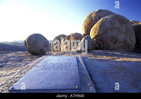 La tomba di Cecil John Rhodes al mondo s vista in Matobo Parco Nazionale dello Zimbabwe Africa Foto Stock