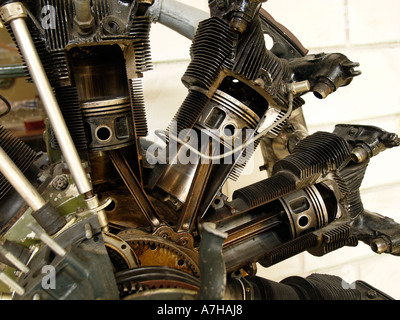 Vecchio 1947 Russo Ivchenko AI 14 nove radiale del cilindro motore aereo spaccata che illustra i cilindri pistoni e albero a gomiti Foto Stock