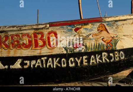 Dettaglio di una piroga di pesca, Senya Beraku, Ghana Foto Stock