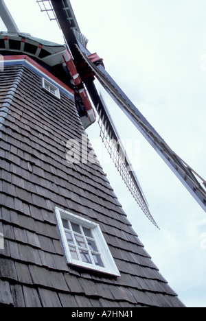 Stati Uniti d'America, Michigan, Ottawa County, Olanda, Windmill Island, un autentico mulino a vento e delle lame Foto Stock