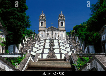 Scala, chiesa di Bom Jesus do Monte, chiesa, Bom Jesus do Monte, la chiesa cattolica romana, Costa Verde, Braga, Distretto di Braga, Portogallo, Europa Foto Stock