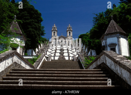 Scala, chiesa di Bom Jesus do Monte, chiesa, Bom Jesus do Monte, la chiesa cattolica romana, Costa Verde, Braga, Distretto di Braga, Portogallo, Europa Foto Stock