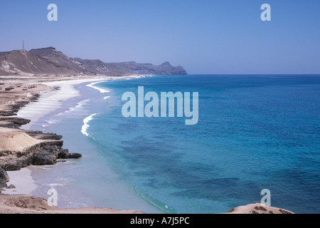 Al Mughsayl spiaggia vicino Salalah, Dhofar, Oman Foto Stock