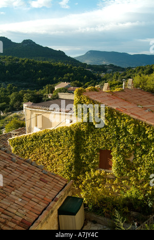Cerca su tetti a Les Dentelles de Montmirail Foto Stock