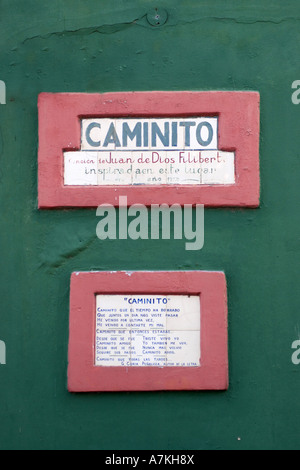 Segno commemorativo in Caminito La Boca Buenos Aires Foto Stock