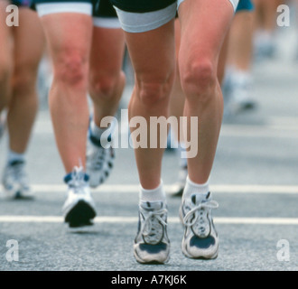 Guide di scorrimento per competere in una maratona Foto Stock