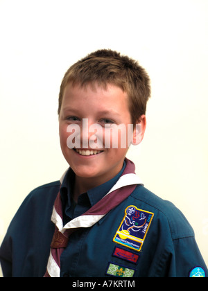 Testa e spalle Ritratto di Boy Scout Foto Stock