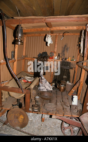 Coaltown Museum Queen Street Nuova Zelanda Westport ricostruzione della capanna Foto Stock