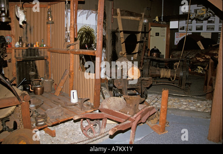 Coaltown Museum Queen Street Nuova Zelanda Westport ricostruzione della capanna Foto Stock