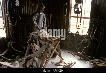 Coaltown Museum Queen Street Nuova Zelanda Westport ricostruzione del workshop Foto Stock