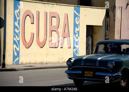 Viva Cuba Libre murale di Havana Cuba Foto Stock