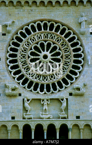 Italia Umbria Assisi Duomo di San Rufino dettagli architettonici Foto Stock
