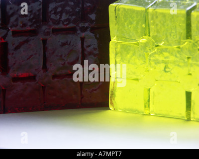 Jelly jella con retroilluminazione a cubetti Foto Stock
