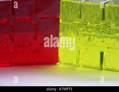 Jelly jella con retroilluminazione a cubetti Foto Stock