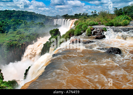 Brasile Argentina Panama border Parco Nazionale di Iguazu Iguazu Falls Foto Stock