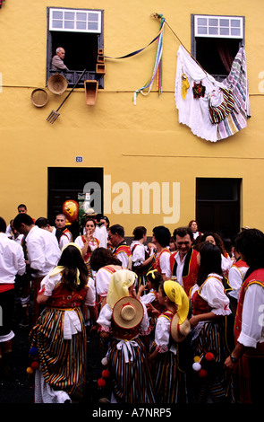 Spagna Isole Canarie Tenerife Island, villaggio di Realejos Alto durante il San Isidro (Roméria) Foto Stock