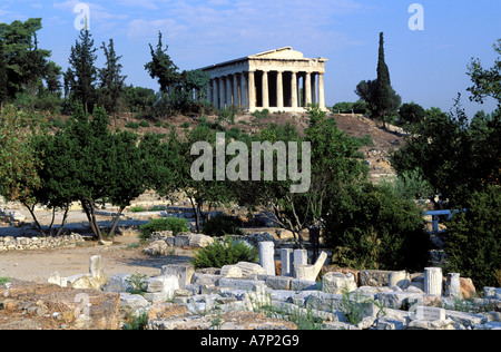 La Grecia, Atene, l'antica agorà, il tempio di Efesto o Theseion Foto Stock