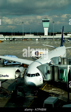 Munchen De Franz J Straus aereo aeroporto Lufthansa Foto Stock