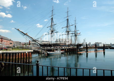 USS Constitution Old Ironsides al dock di Charlestown Massachusetts Foto Stock